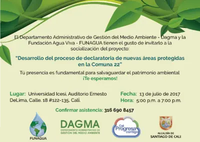 Socialización de la Declaratoria de Nuevas Áreas Protegidas de la Comuna 22