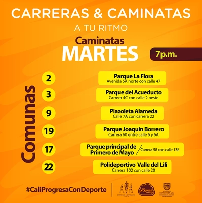 Caminatas del dia Martes