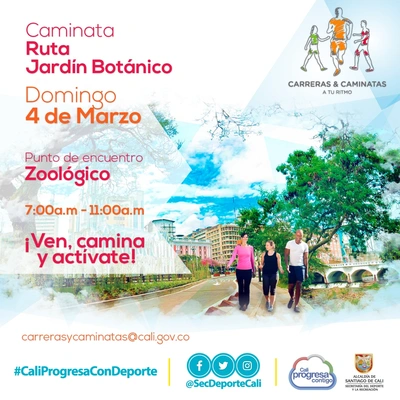 Caminata ruta Jardín Botánico