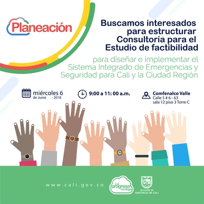 Buscamos interesados en estructurar consultoría sobre el Sistema Integrado de Emergencias y Seguridad de Cali y la ciudad-región
