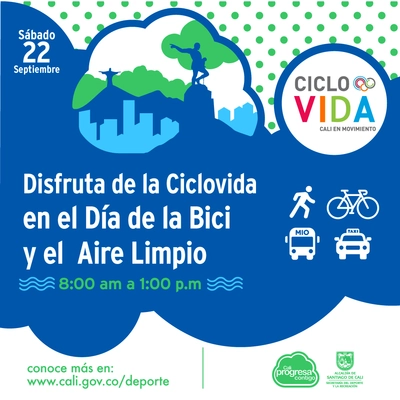 Disfruta de la Ciclovida en el día de la  Bici y el aire limpio
