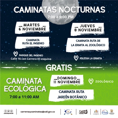 Caminata ecológica ruta Jardín botánico