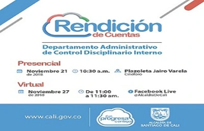Rendición de cuentas Departamento Administrativo de Control Disciplinario Interno 2018 (Virtual)