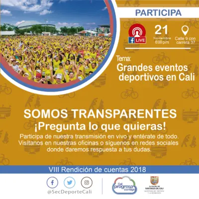 Somos Transparentes   Grandes eventos deportivos en Cali