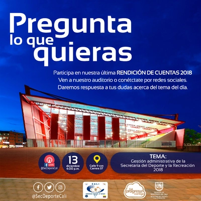 Última rendición de cuentas de la Secretaría del Deporte y la Recreación