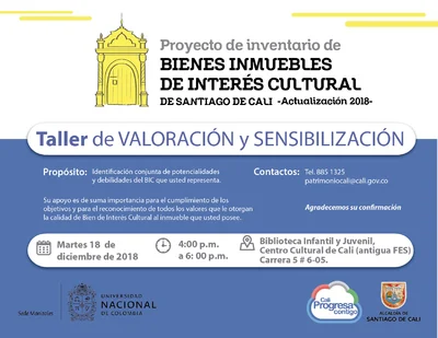Taller de valoración y sensibilización del proyecto de actualización del inventario de BIC
