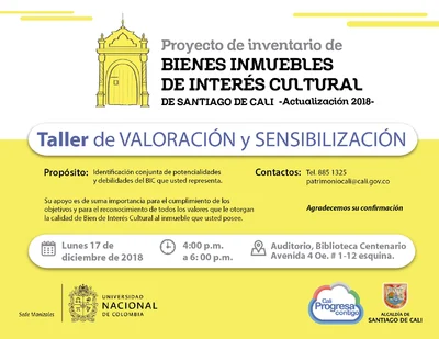 Taller de valoración y sensibilización del proyecto de actualización del inventario de BIC