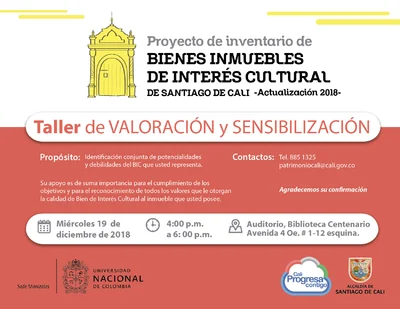 Taller de valoración y sensibilización del proyecto de actualización del inventario de BIC