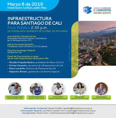"INFRAESTRUCTURA PARA SANTIAGO DE CALI", Foro Público de la Decimoquinta Asamblea Seccional de Afiliados de la CCI Occidente