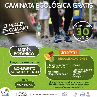 Caminata ecológica ruta Jardín botánico