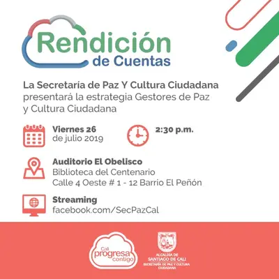 Rendición de cuentas - Secretaría de Paz y Cultura Ciudadana