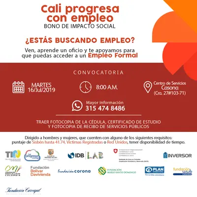 Continúa la convocatoria Bono de Impacto Social
