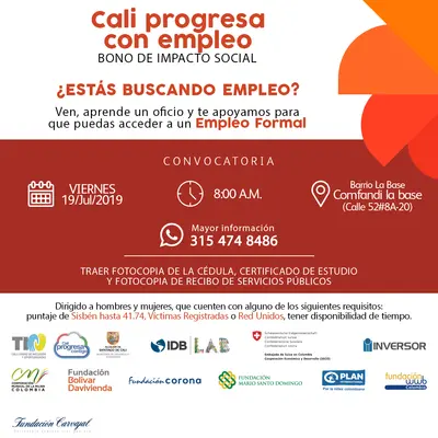 Continúa la convocatoria Bono de Impacto Social
