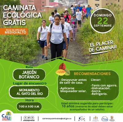 Caminata ecológica ruta Jardín botánico