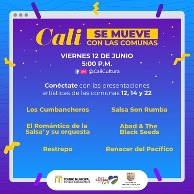 Cali se mueve con las comunas 12, 14 y 22, viernes 22 de mayo