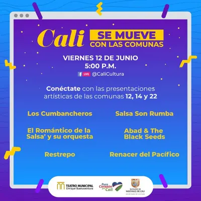  Viernes de "Cali se mueve" con las comunas. Todo el arte 12 de junio de 2020