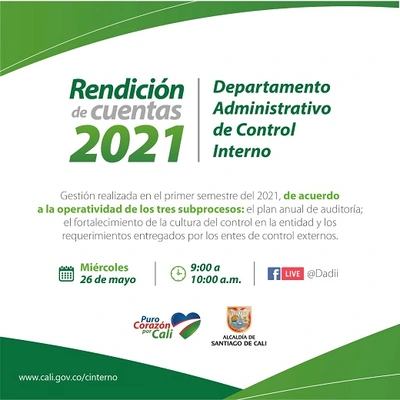 Primera Rendición de Cuentas del Departamento Administrativo de Control Interno 2021