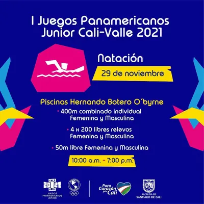 Natación Masculina y Femenina - I Juegos Panamericanos Junior Cali - Valle 2021