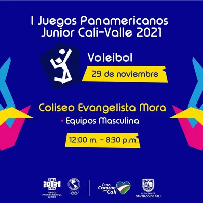 Voleibol equipos Masculina  - I Juegos Panamericanos Junior Cali - Valle 2021