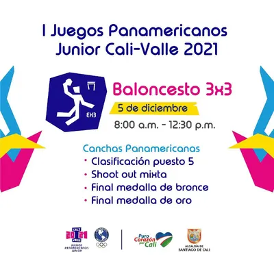 Baloncesto 3x3 todos - I Juegos Panamericanos Junior Cali - Valle 2021