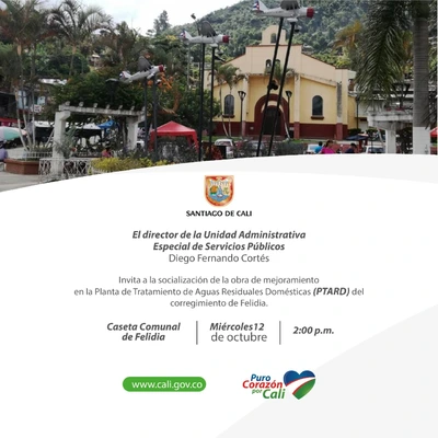 Socialización de la obra de mejoramiento de la PTARD para el corregimiento de Felidia
