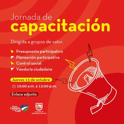 Capacitación en presupuesto participativo, planeación participativa, control social y veeduría ciudadana