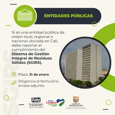 Último plazo para reportar la implementación del SGIRS por las Entidades Públicas