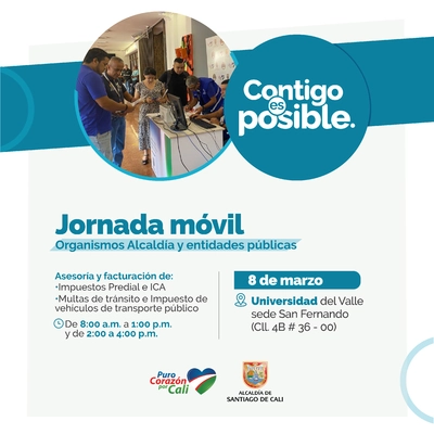 Jornada Móvil para Organismos Alcaldía y entidades públicas - Facturación y asesoría en impuestos y multas de tránsito