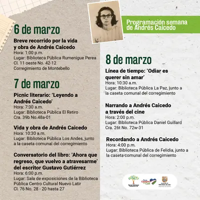 Programación semana de Andrés Caicedo