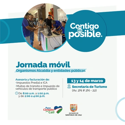 Jornada Móvil para Organismos Alcaldía y entidades públicas - Facturación y asesoría en impuestos y multas de tránsito