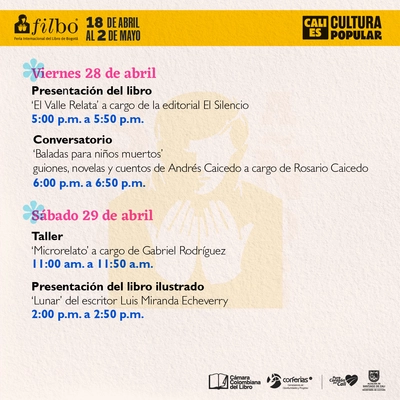 Cali es Cultura Popular  Agéndate con la Literatura Caleña - Festival Internacional del Libro de Bogotá