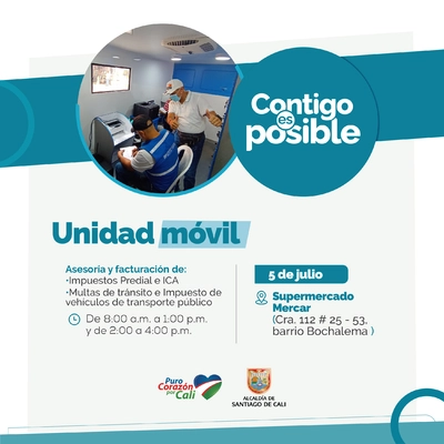 Supermercado Mercar / Unidad móvil - Facturación y asesoría en impuestos y multas de tránsito