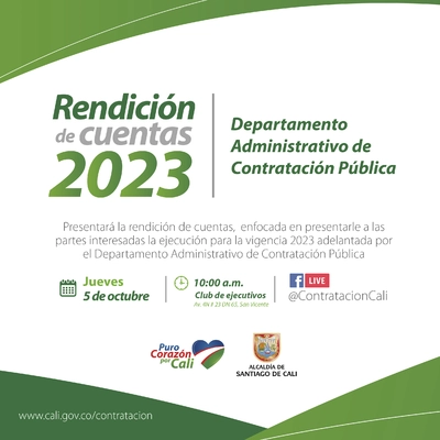 Segunda rendición de cuentas del Departamento Administrativo de Contratación Pública 05 de octubre de 2023