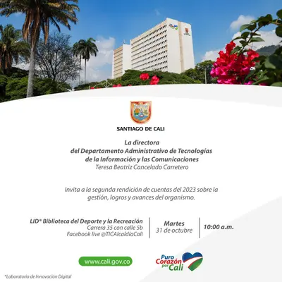 Invitación Segunda Rendición de Cuentas Departamento Administrativo TIC
