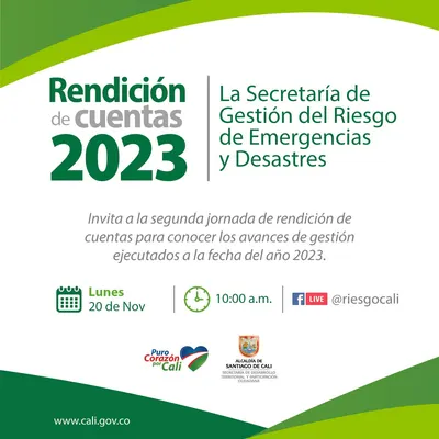 Segunda Rendición de cuentas Secretaría Gestión del Riesgo 2023