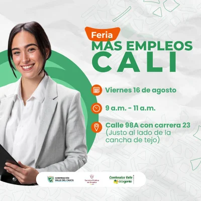 Más de 300 vacantes disponibles en la nueva versión de la feria ‘Más Empleos Cali’