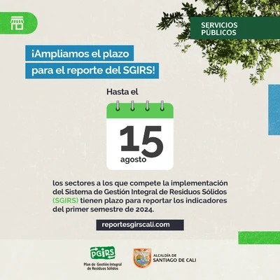 Ampliación del plazo para el reporte del SGIRS