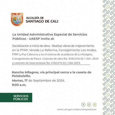 Socialización e inicio de obra en agua potable y saneamiento básico