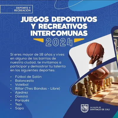 Inscripciones para los Juegos Deportivos y Recreativos Intercomunas