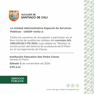 Foro inicial de Auditorías Visibles - Acuapeón, Pance