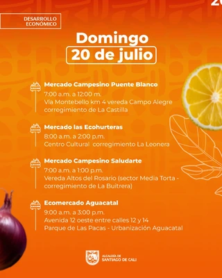 Mercado campesino domingo 20 de julio
