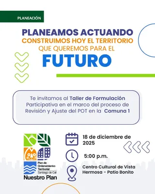 Invitamos a toda la comunidad de la Comuna 1 a participar del Taller de Formulación Participativa