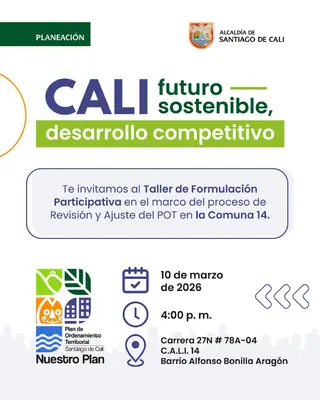 Te invitamos al Taller de Formulación Participativa en el marco del proceso de Revisión y Ajuste del POT en la  Comuna 14