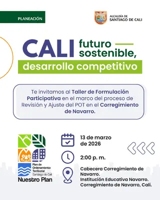 Te invitamos al Taller de Formulación Participativa en el marco del proceso de Revisión y Ajuste del POT en el Corregimiento de Navarro.