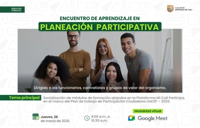 La Unidad Administrativa Especial de Servicios Públicos convoca a los Funcionarios, Contratistas y Grupos de Valor, al Encuentro de Aprendizaje en Planeación Participativa. 
