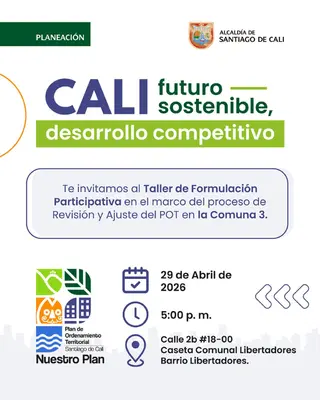 Te invitamos al Taller de Formulación Participativa en el marco del proceso de Revisión y Ajuste del POT en la Comuna 5.