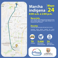 Desvíos por marcha indígena "Por la Protección del Territorio, la Vida y la Dignidad de los Pueblos"