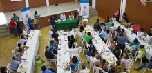 Foto de las visitas del Alcalde y su gabinete a la comuna 18