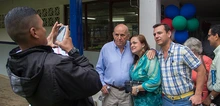 Foto de las visita del Alcalde y su gabinete a la comuna 19