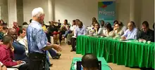 Foto de la visita del Alcalde y su gabinete a la comuna 20